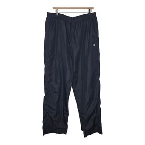 Champion Mens Vintage Navy Blue Zip Breakaway Ankle Lined Windbreaker Pants 2XL